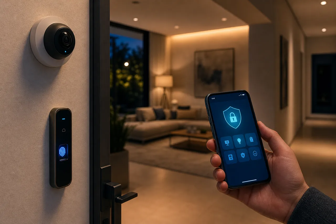 Connected smart home security controls and biometric access